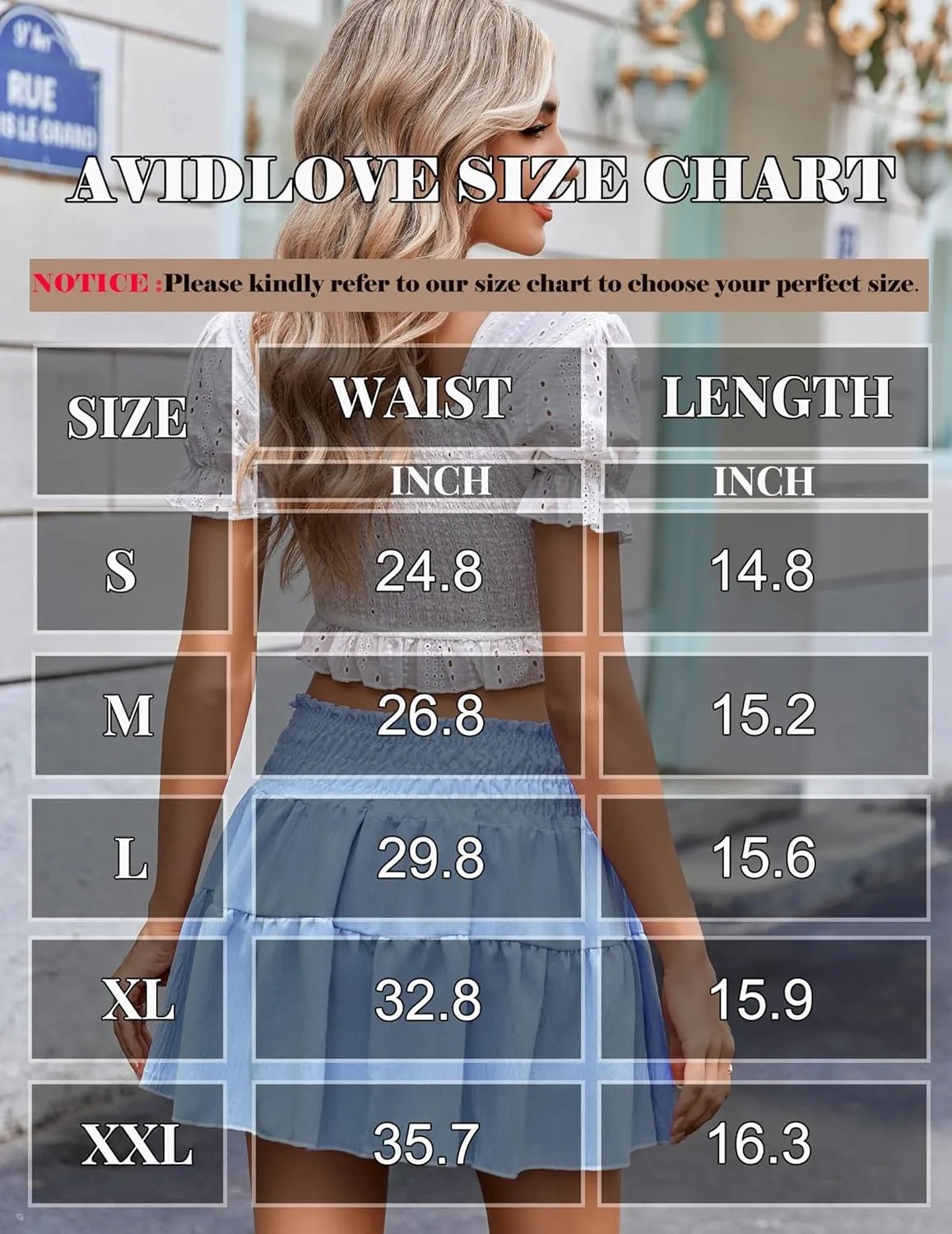 Avidlove Womens Summer Flowy Mini Skirts High Waisted Ruffle Boho Casual Cute Beach Short Skirt