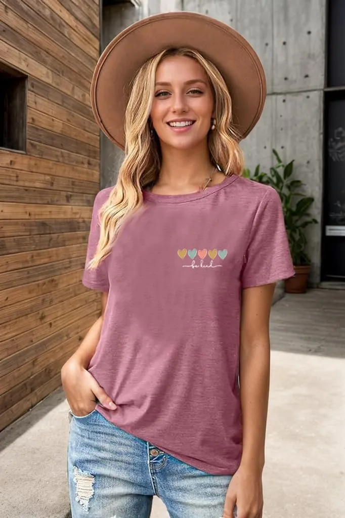 Be Kind Shirt for Women Teacher Kindness Positive Message Tshirt Dandelion Graphic Summer Tee Tops