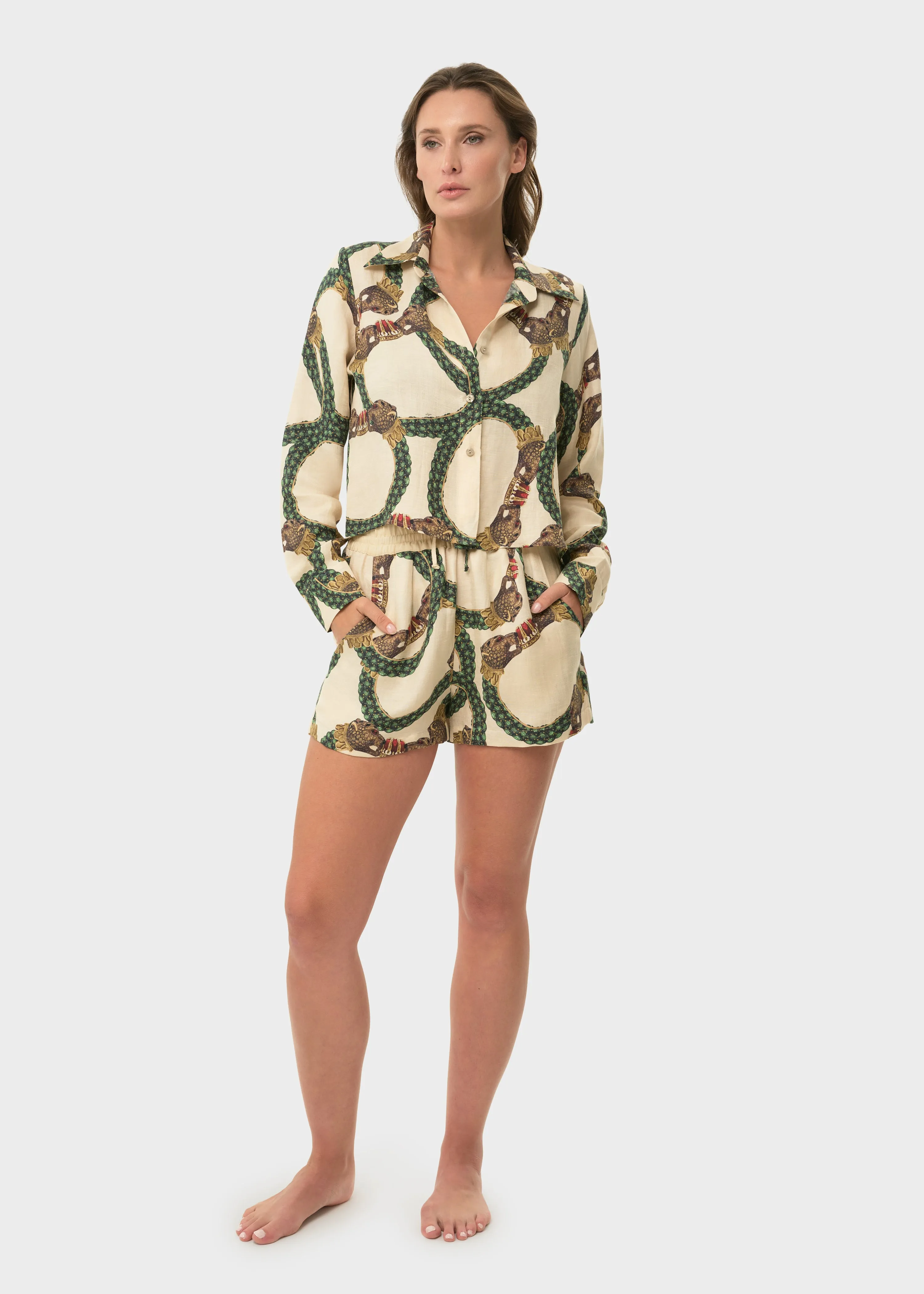 Celine Mystique Cropped Button Down Shirt