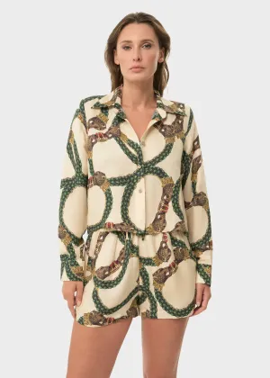 Celine Mystique Cropped Button Down Shirt