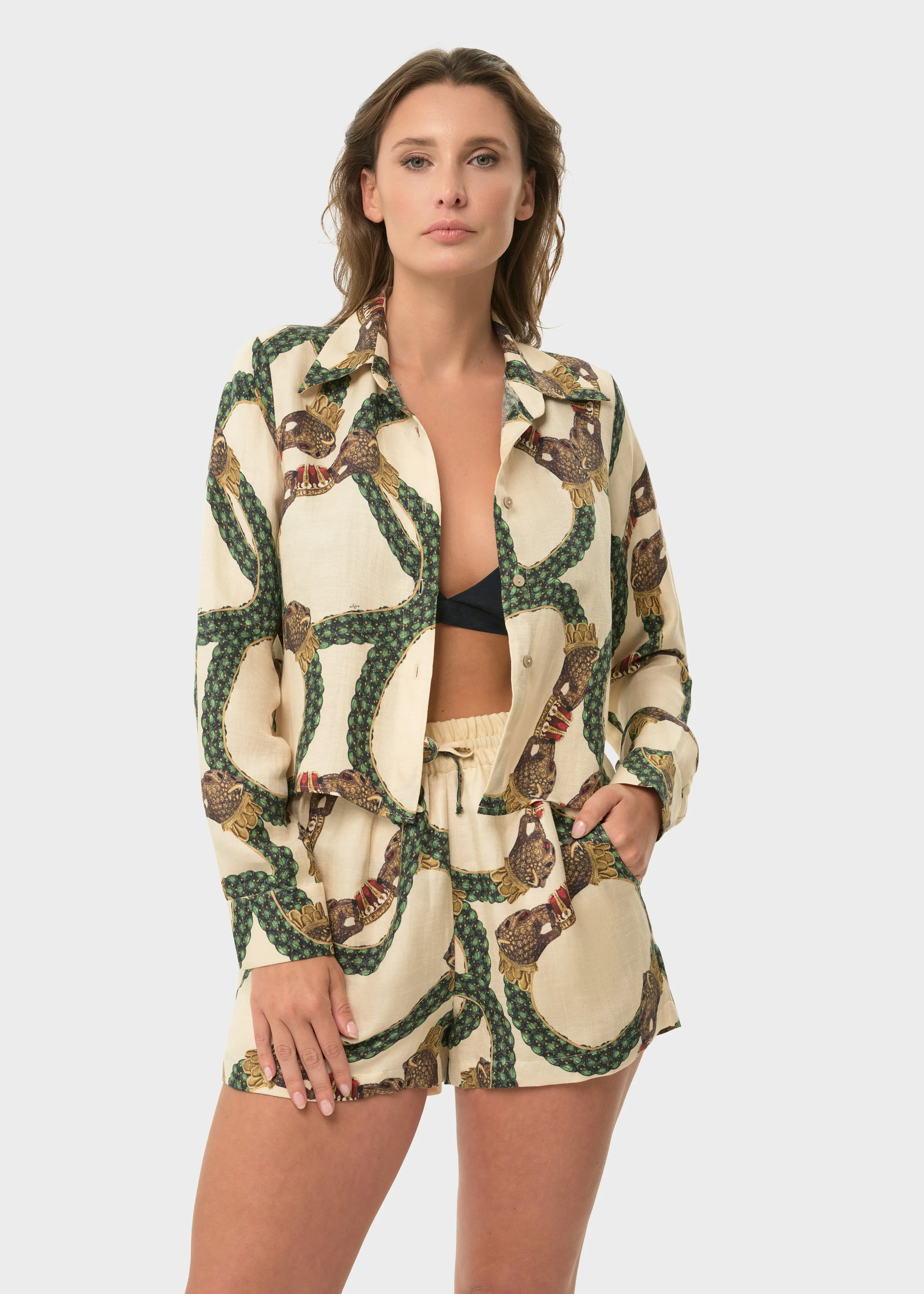 Celine Mystique Cropped Button Down Shirt