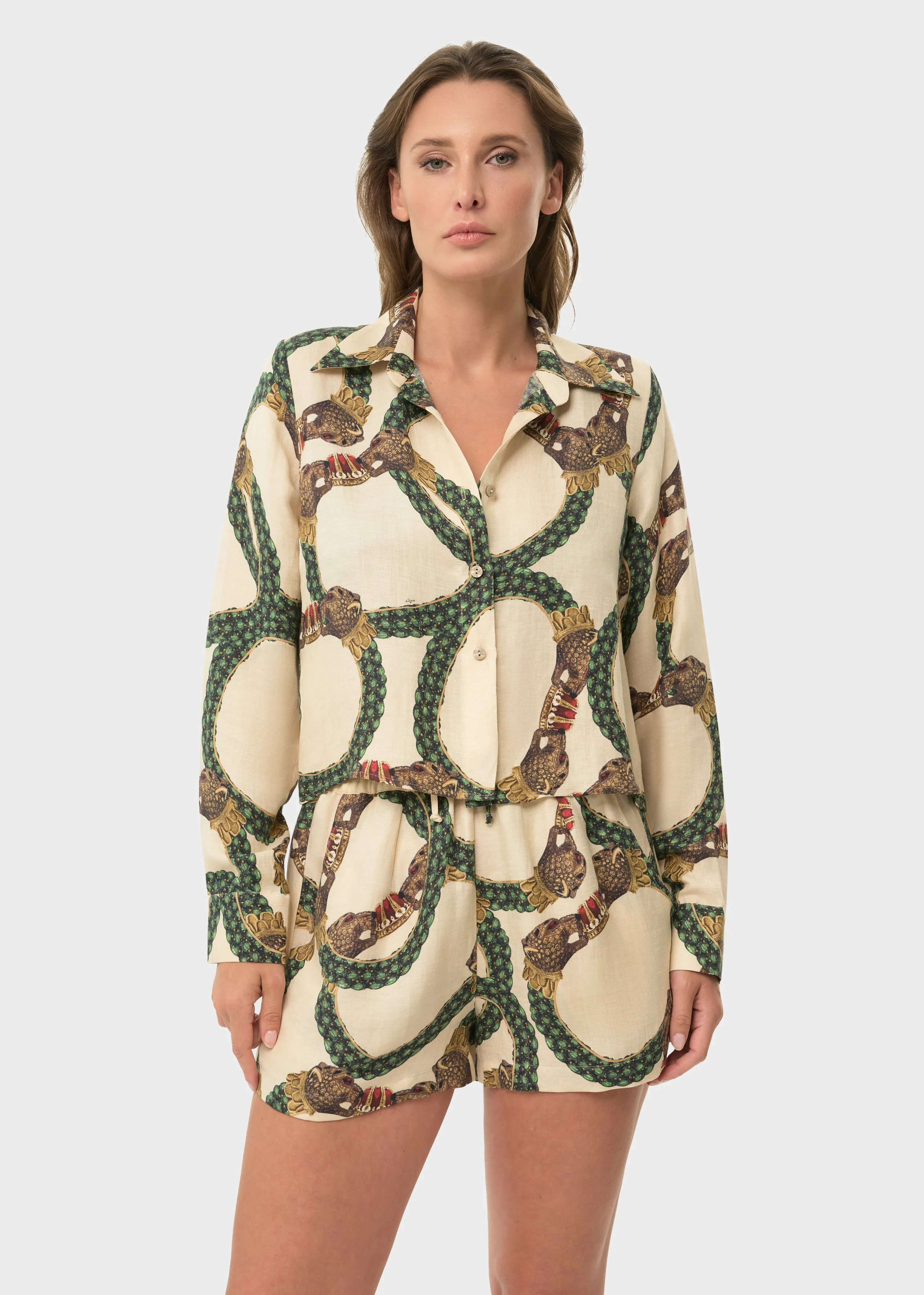 Celine Mystique Cropped Button Down Shirt