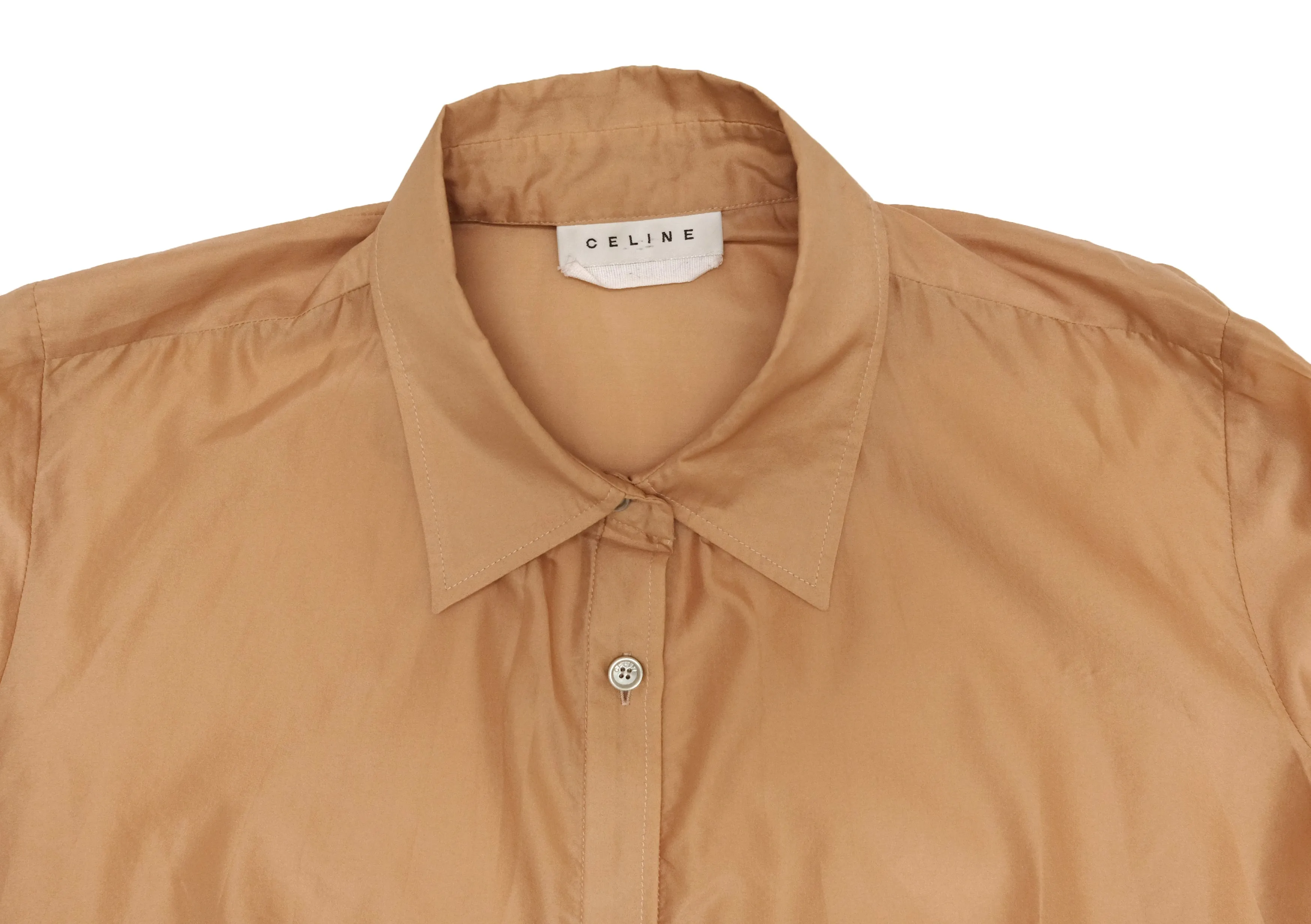 Celine Nude Silk Shirt, UK10-12