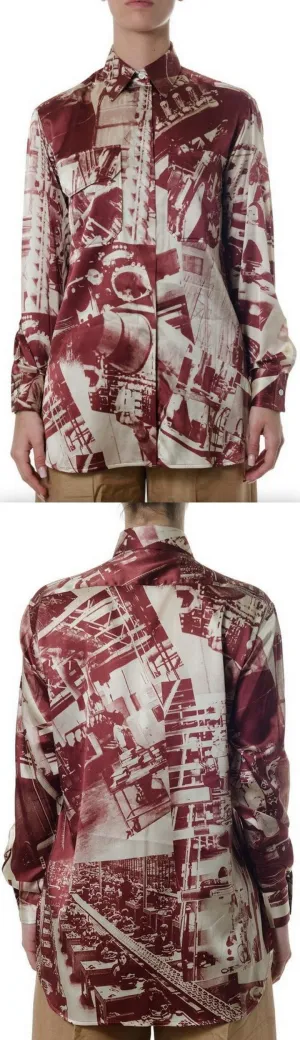 Factory Print Silk Blouse