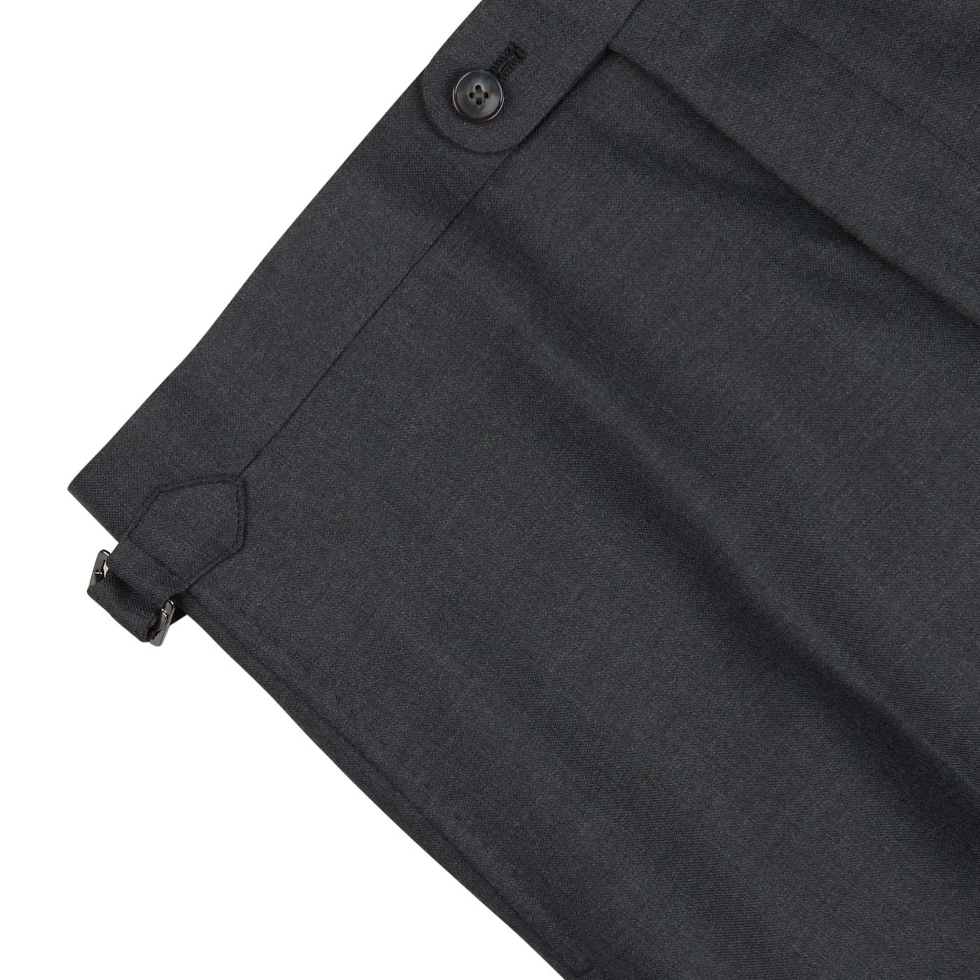 Grey Super 100's Wool Flat Front Suit Trousers