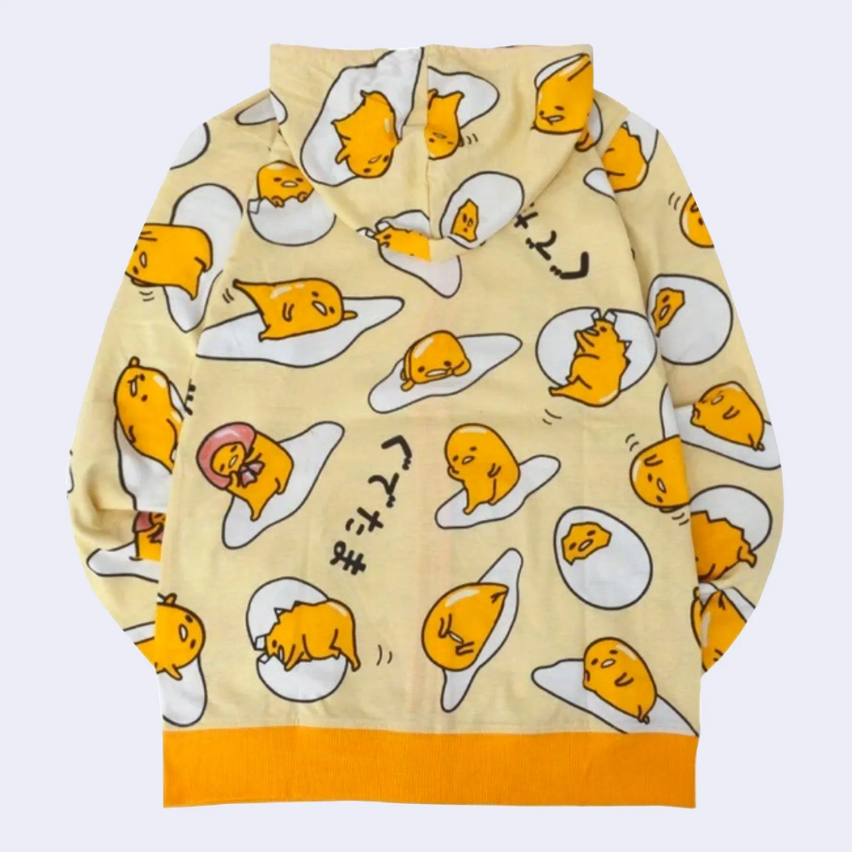 Gudetama All-Over-Pattern Zip-up Hoody Jacket (Yellow)