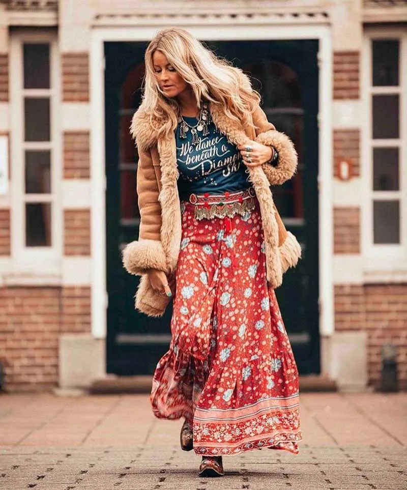 Gyspy High Split Tassel Maxi Skirt