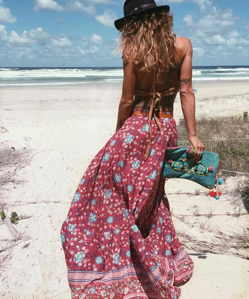 Gyspy High Split Tassel Maxi Skirt