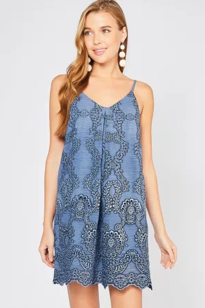 INDIGO EMBROIDERED DRESS