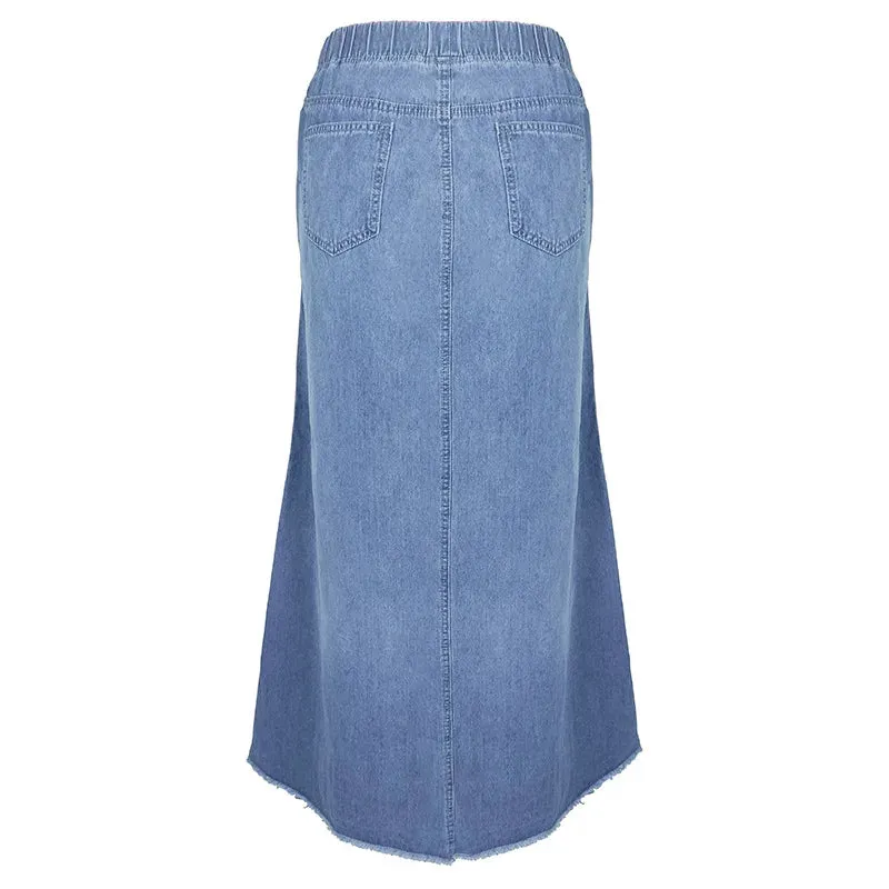 Jessie Bohemian Denim Maxi Skirt