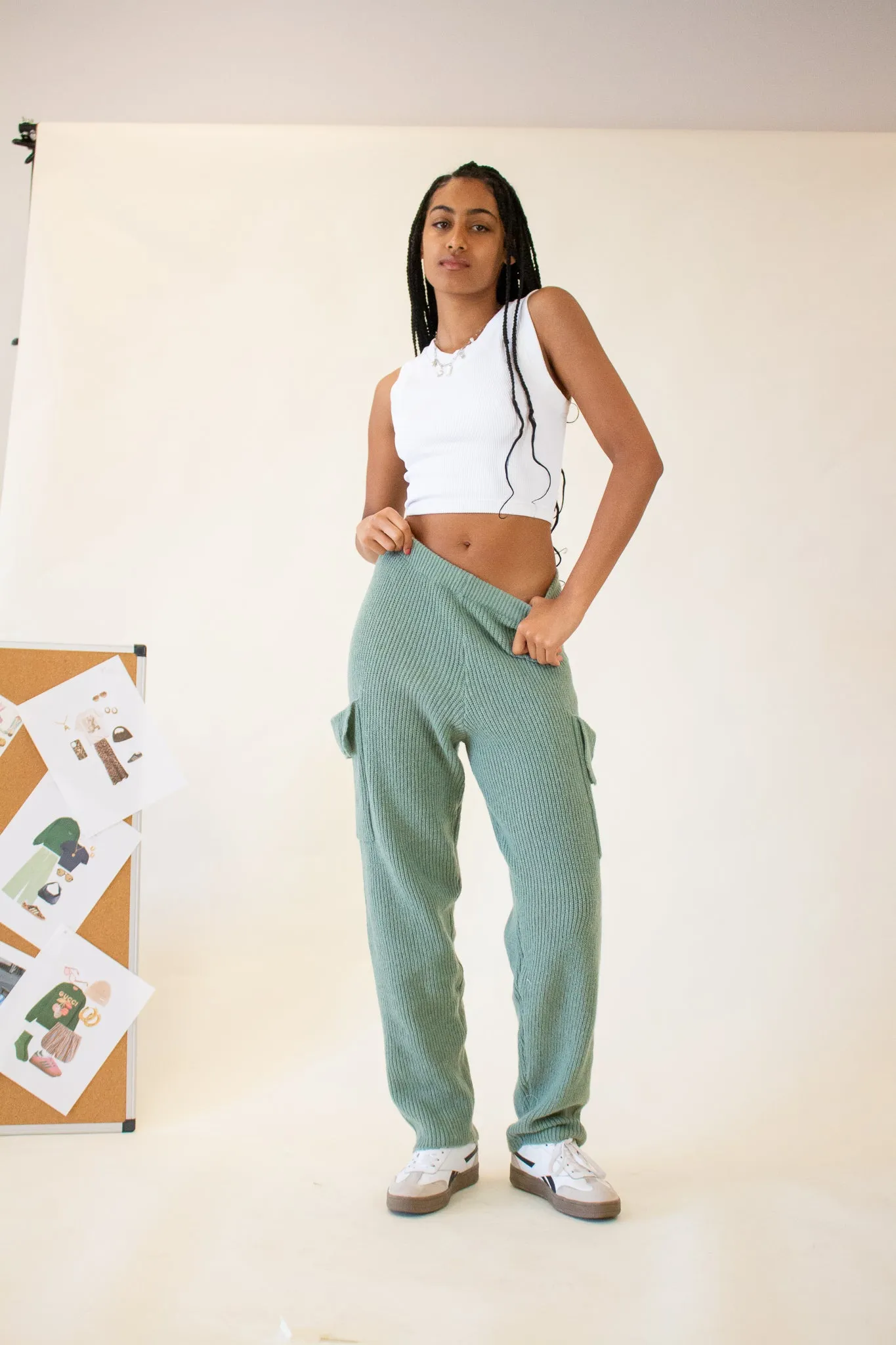Kady Rib Crop Tank White