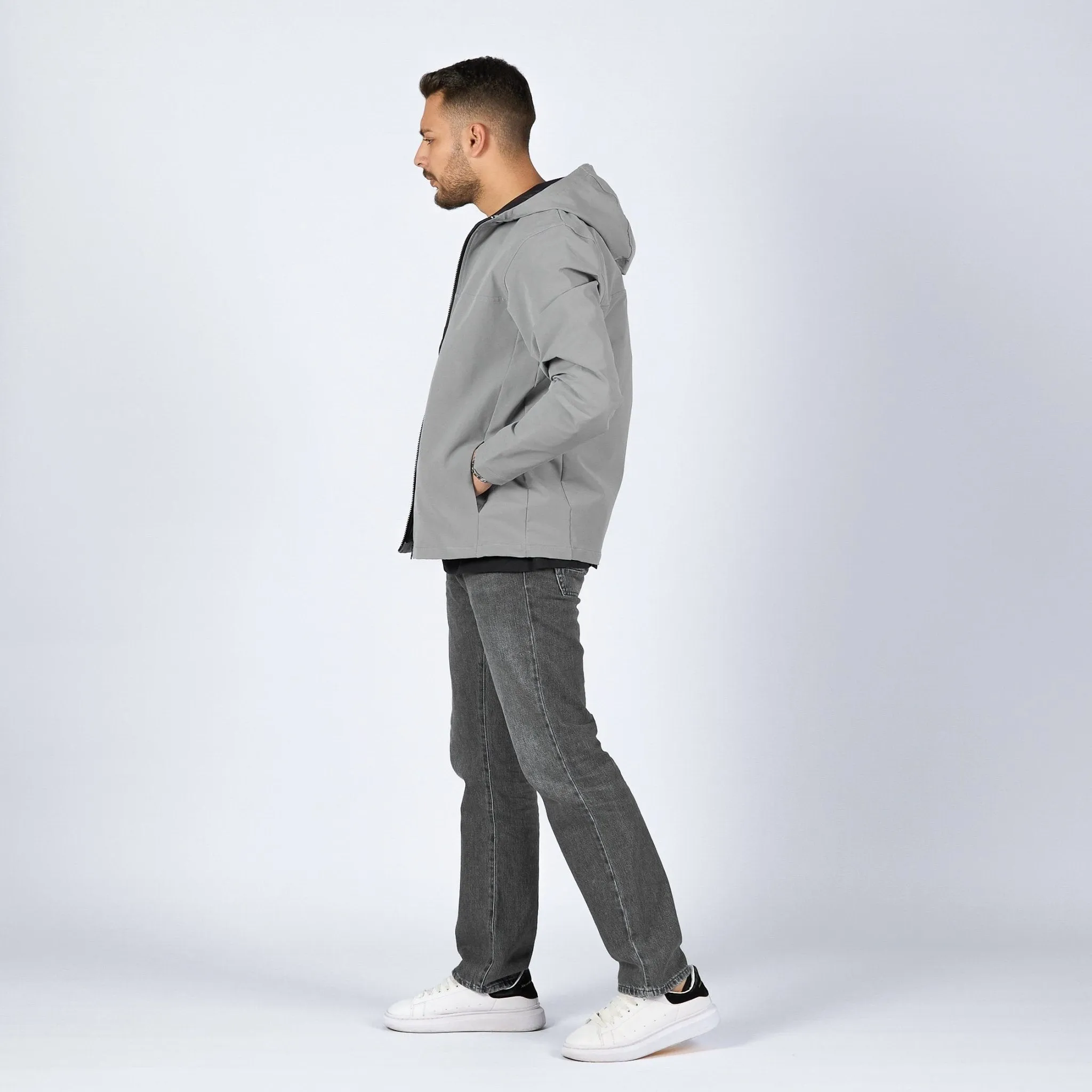 Light Grey | Adult Hooded Winterproof Jacket