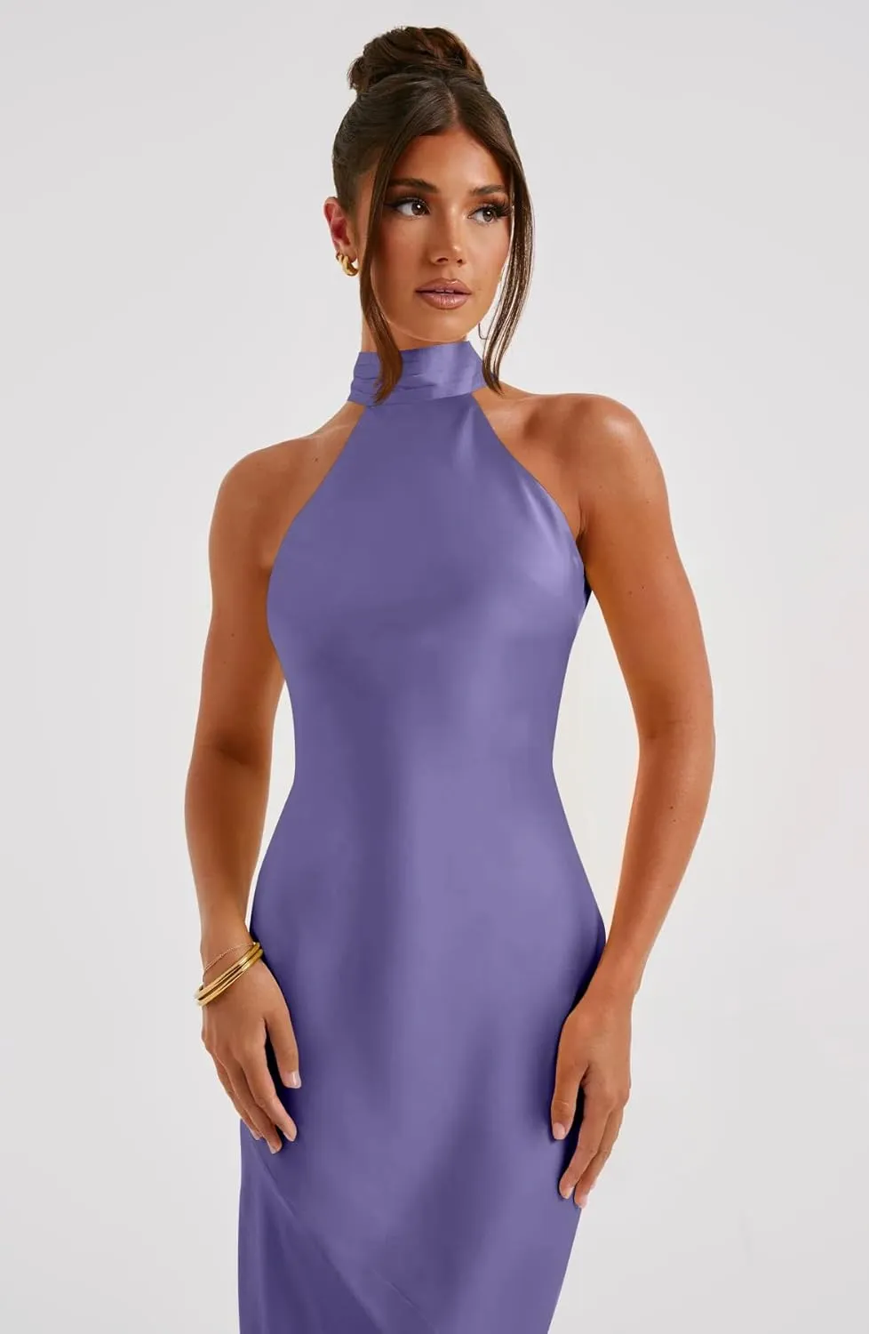 Memoriesea Women's Sexy High Split Sleeveless Backless Party Wedding Maxi Dress