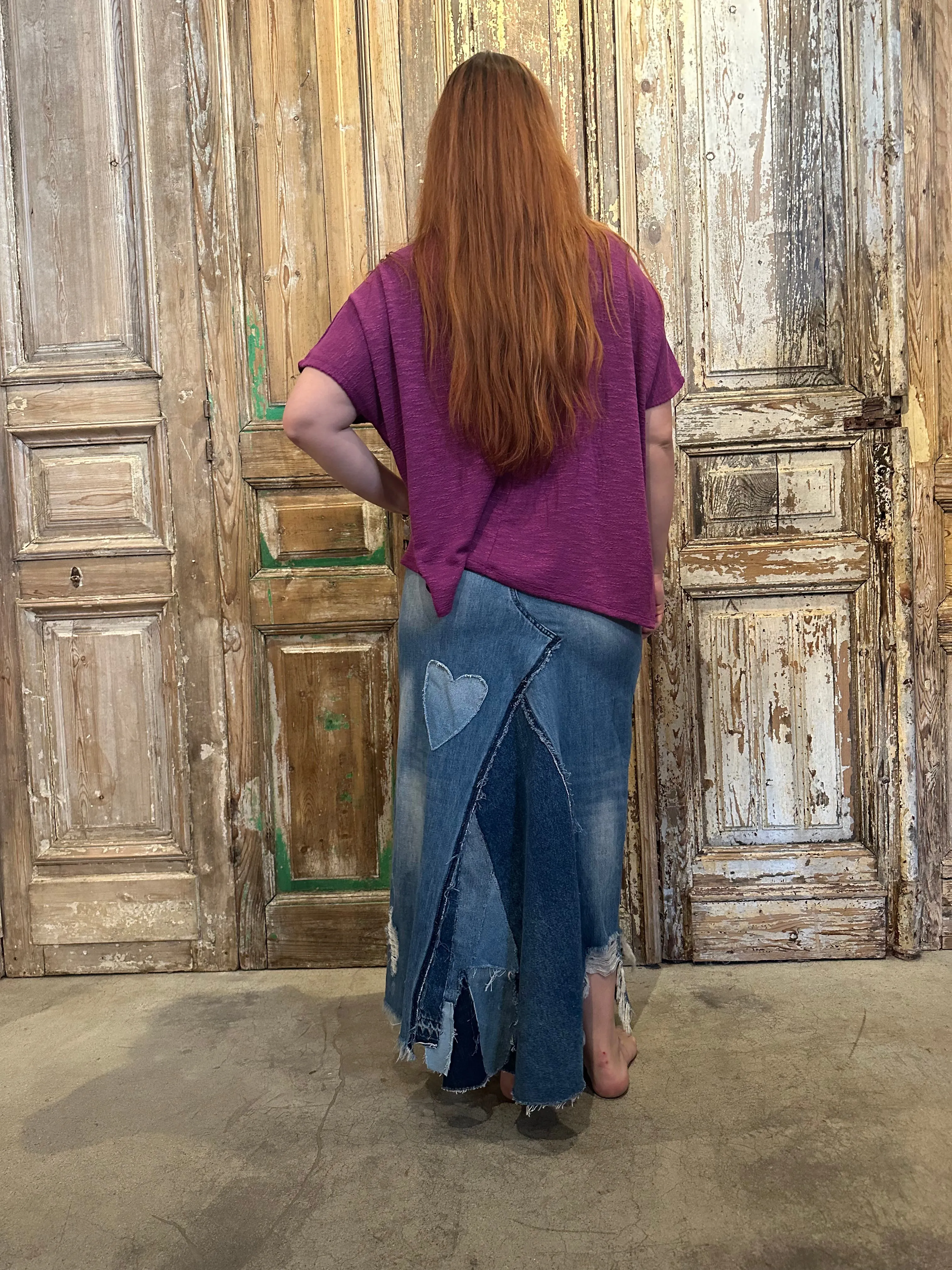 Patches & Hearts Maxi Skirt