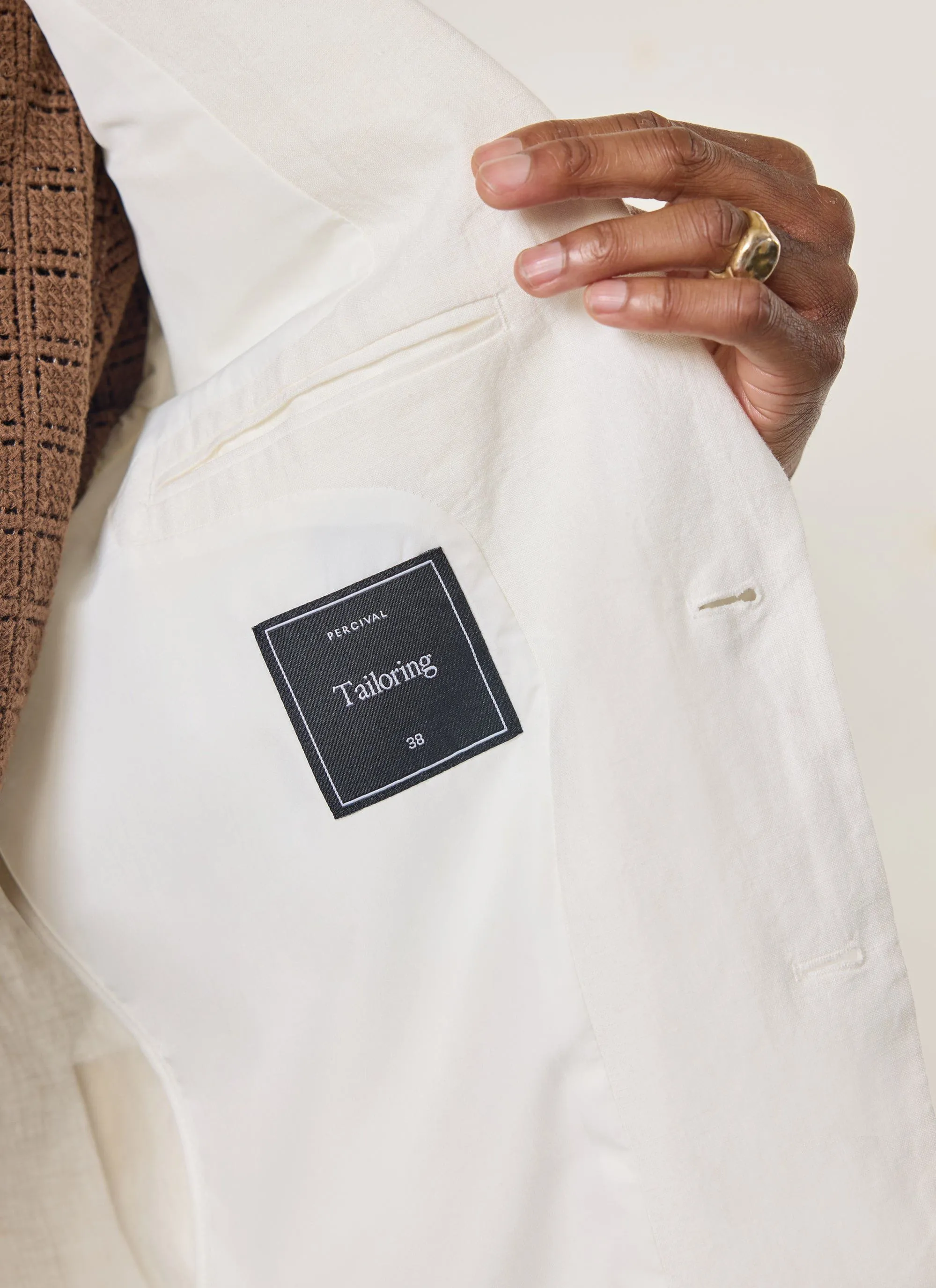Relaxed Tailored Linen Blazer | White