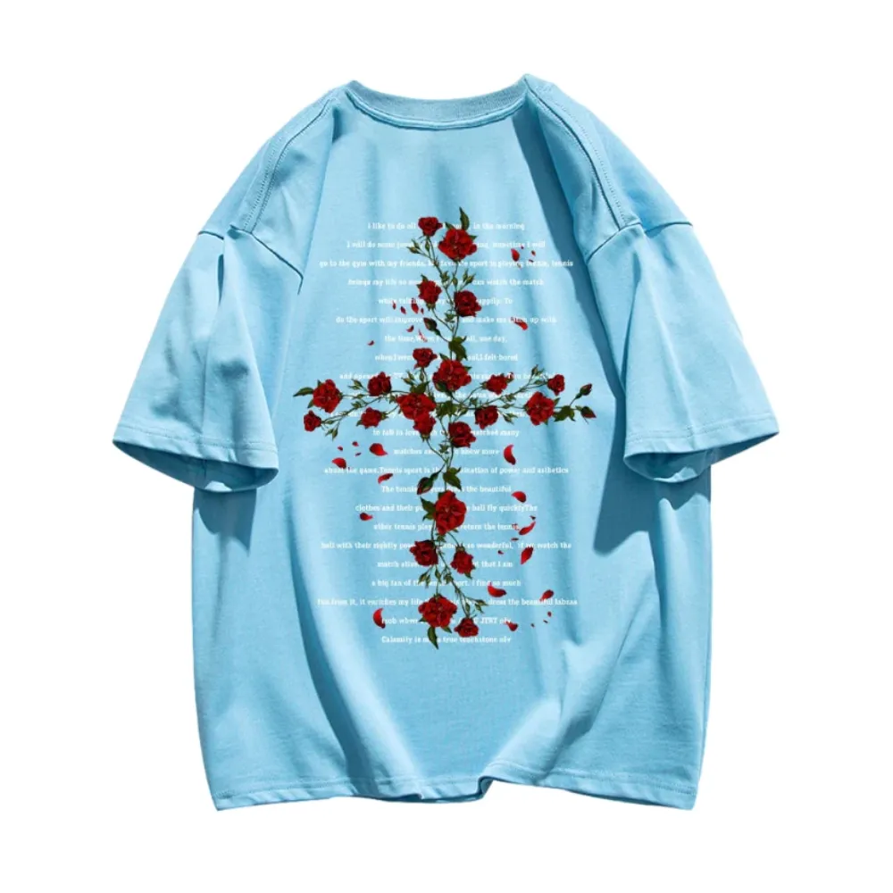 “Rose Cross Print” T-shirt