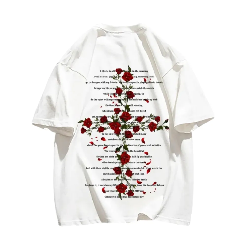 “Rose Cross Print” T-shirt
