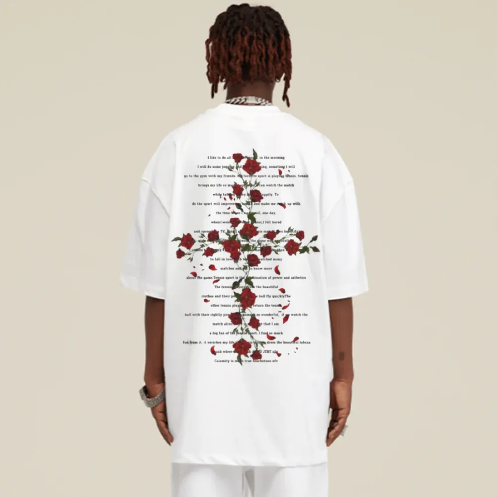 “Rose Cross Print” T-shirt