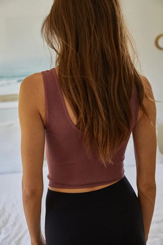 Seamless Finely Ribbed UV Crop Tank Top