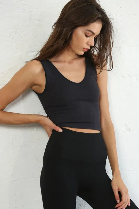 Seamless Finely Ribbed UV Crop Tank Top