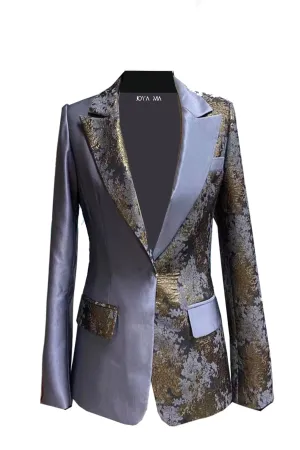 Silver Brocade Blazer