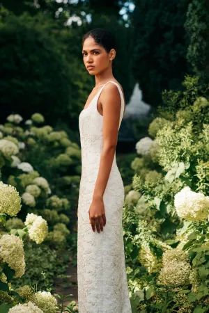 Viva Bridal Dress in Ivory Embroidered Lace