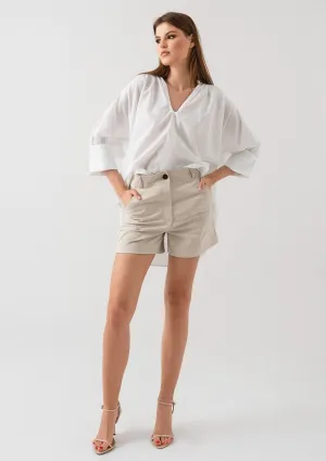 WHITE COTTON LOOSE SHIRT