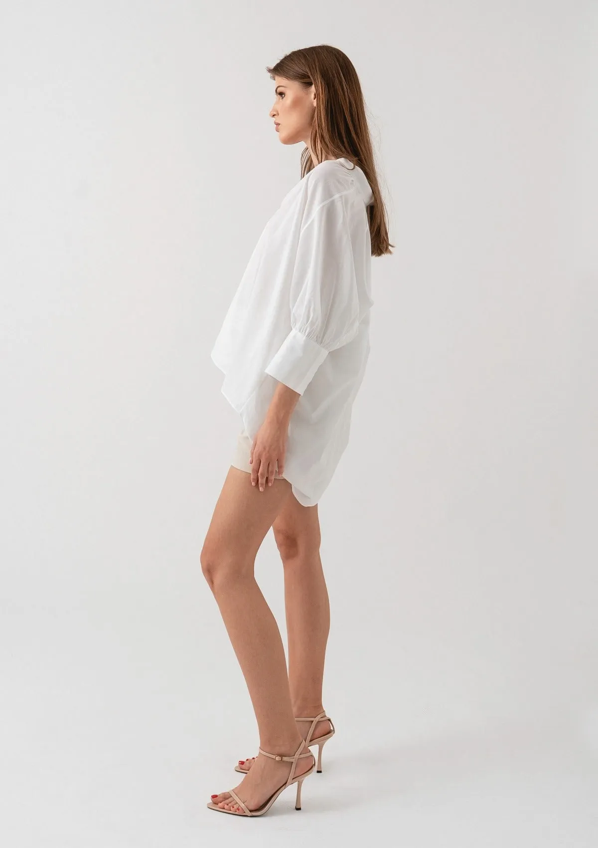 WHITE COTTON LOOSE SHIRT