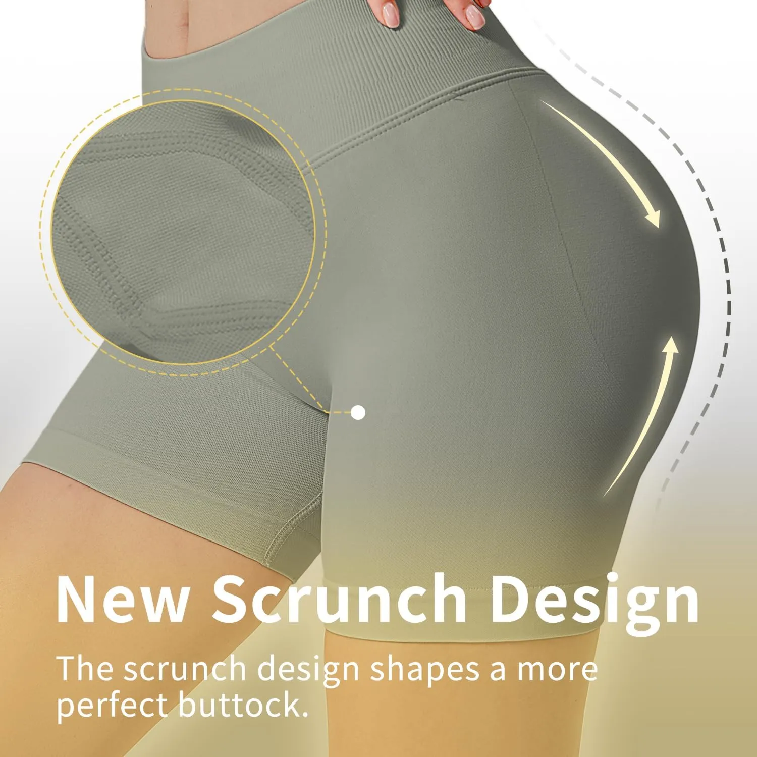 Women Workout Impact Shorts 4.5 Scrunch Butt Lifting Tummy Control Gym Shorts Comfy Running Seamless Booty Biker Shorts