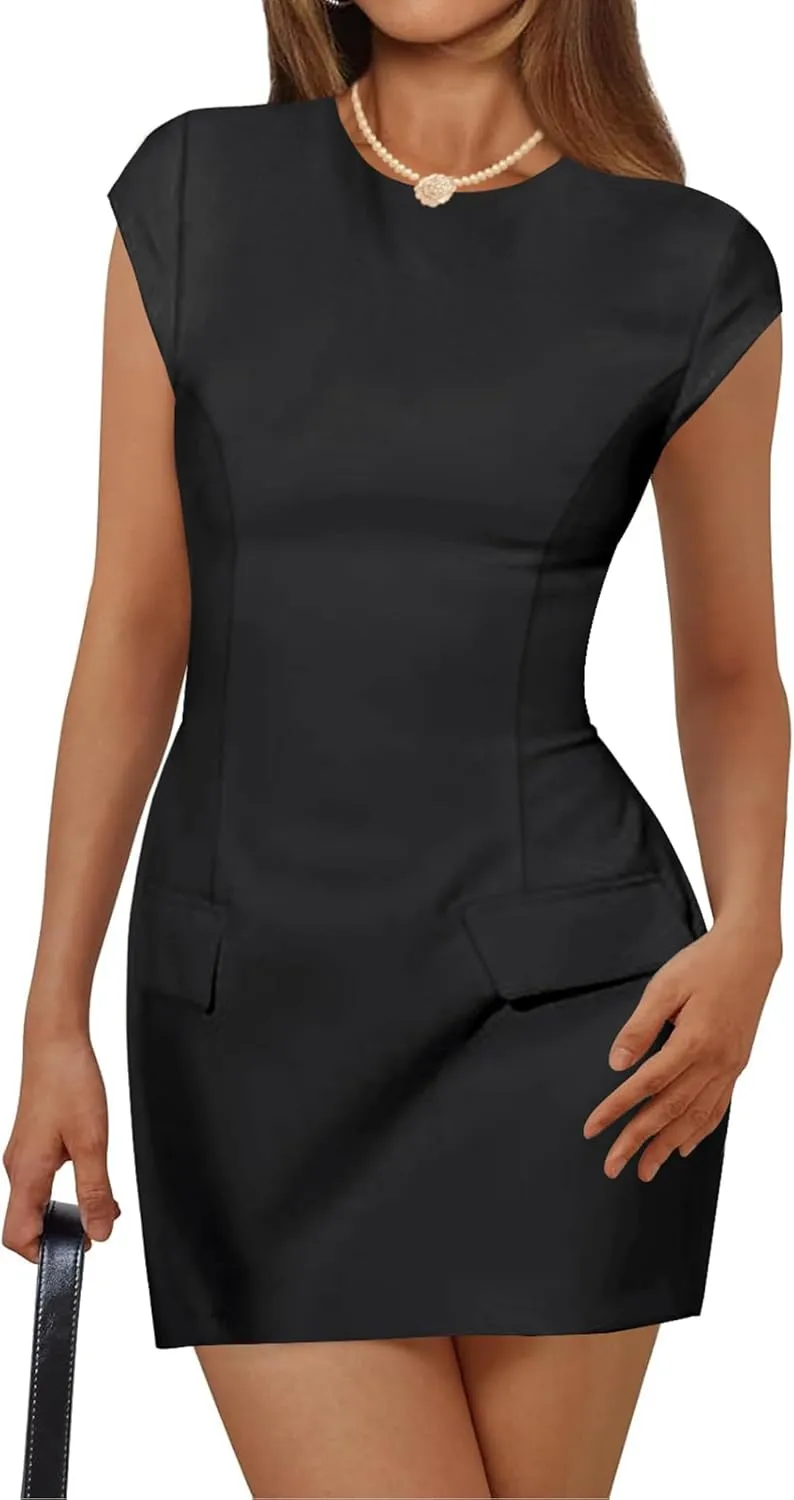 Womens Cap Sleeve Blazer Short Dresses Sexy Elegent Cocktail Wedding Guest Dress