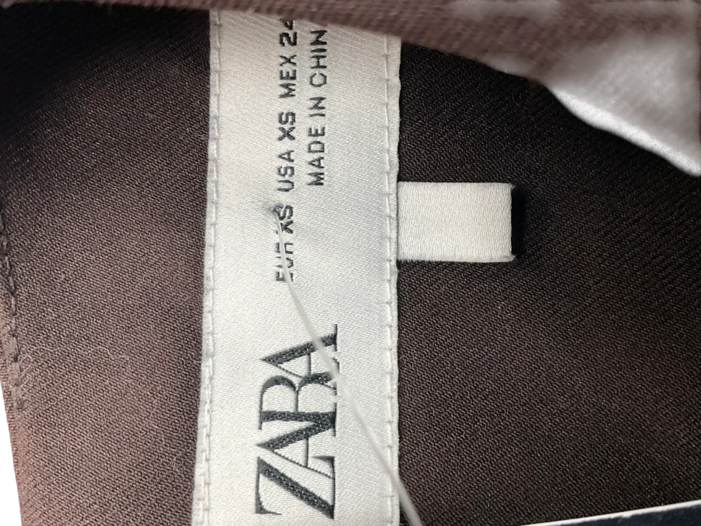ZARA 3/4 Sleeve Mini Dress Chocolate Brown UK XS