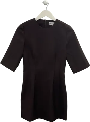 ZARA 3/4 Sleeve Mini Dress Chocolate Brown UK XS