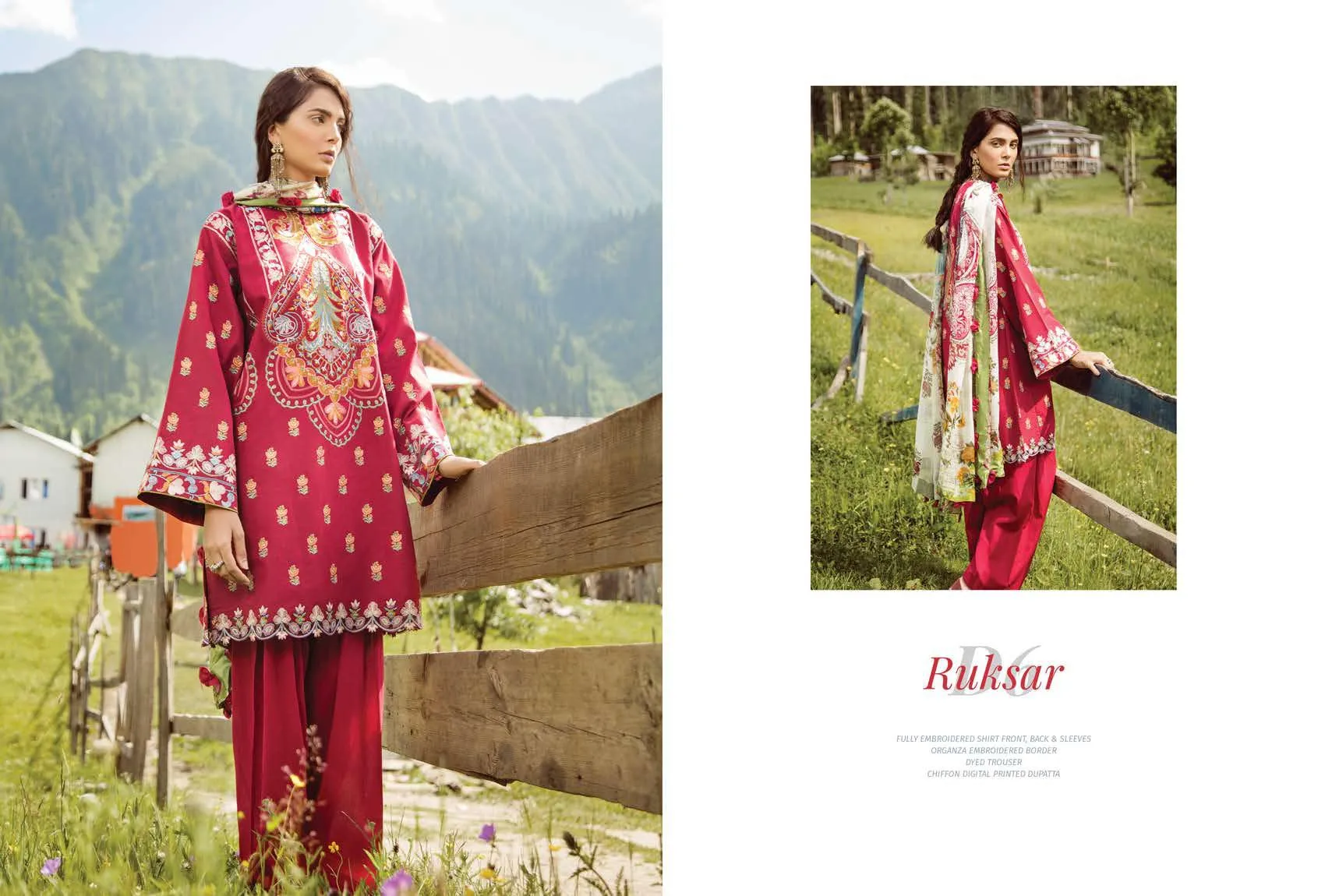 Zara Shahjahan Mushk Luxury Eid Lawn Collection 2018 – D6-Ruksar